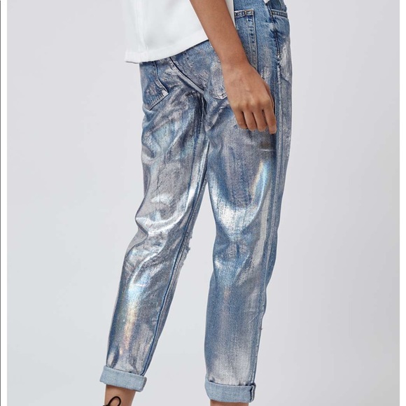topshop holographic jeans